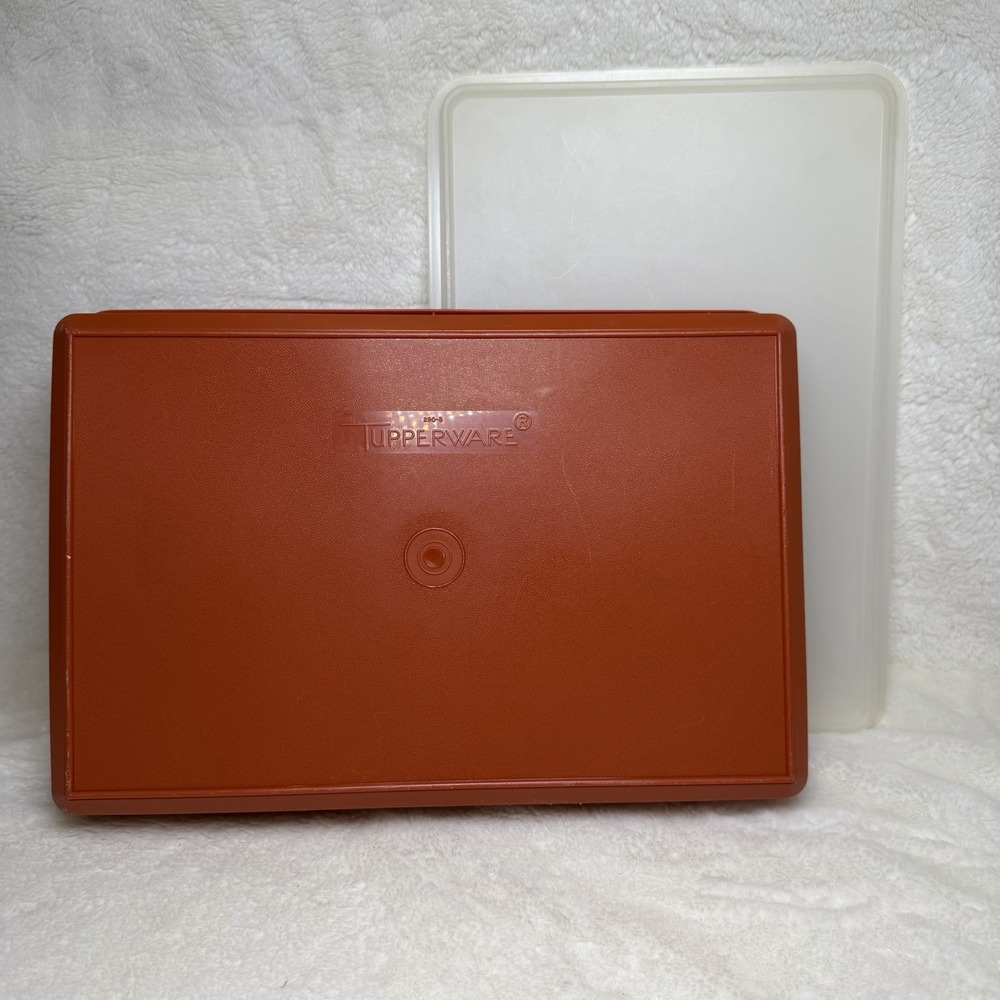 Vintage Tupperware 290 Paprika Rectangular Container with Lid  13" x 9" x 2.5"